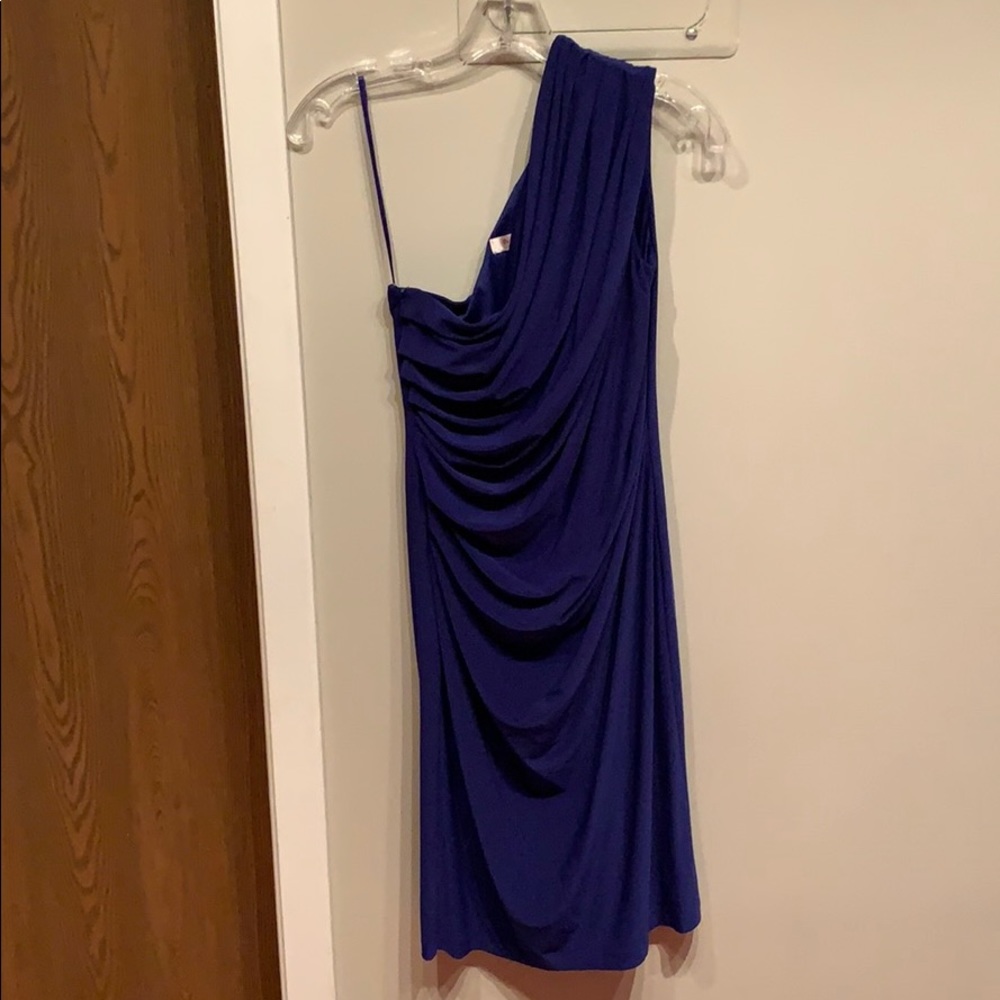 Blue one shoulder dress